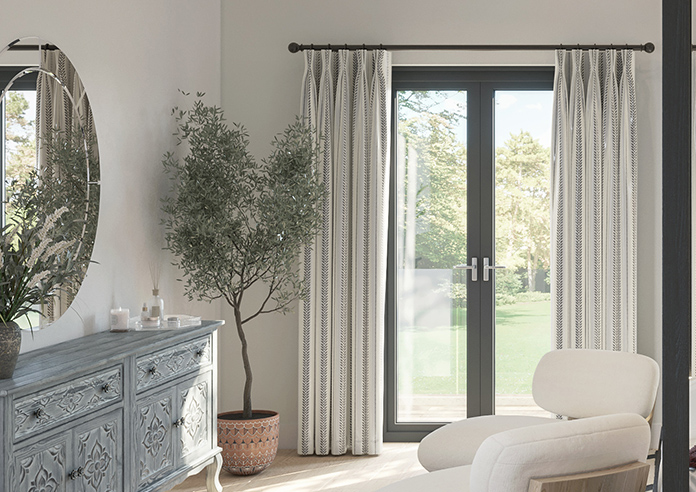 Laurel Stripe, Charcoal - Made to Measure Curtains - Image 3
